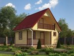 Баня 6х6 «Вера» с мансардой и балконом, проект с фото и ценами